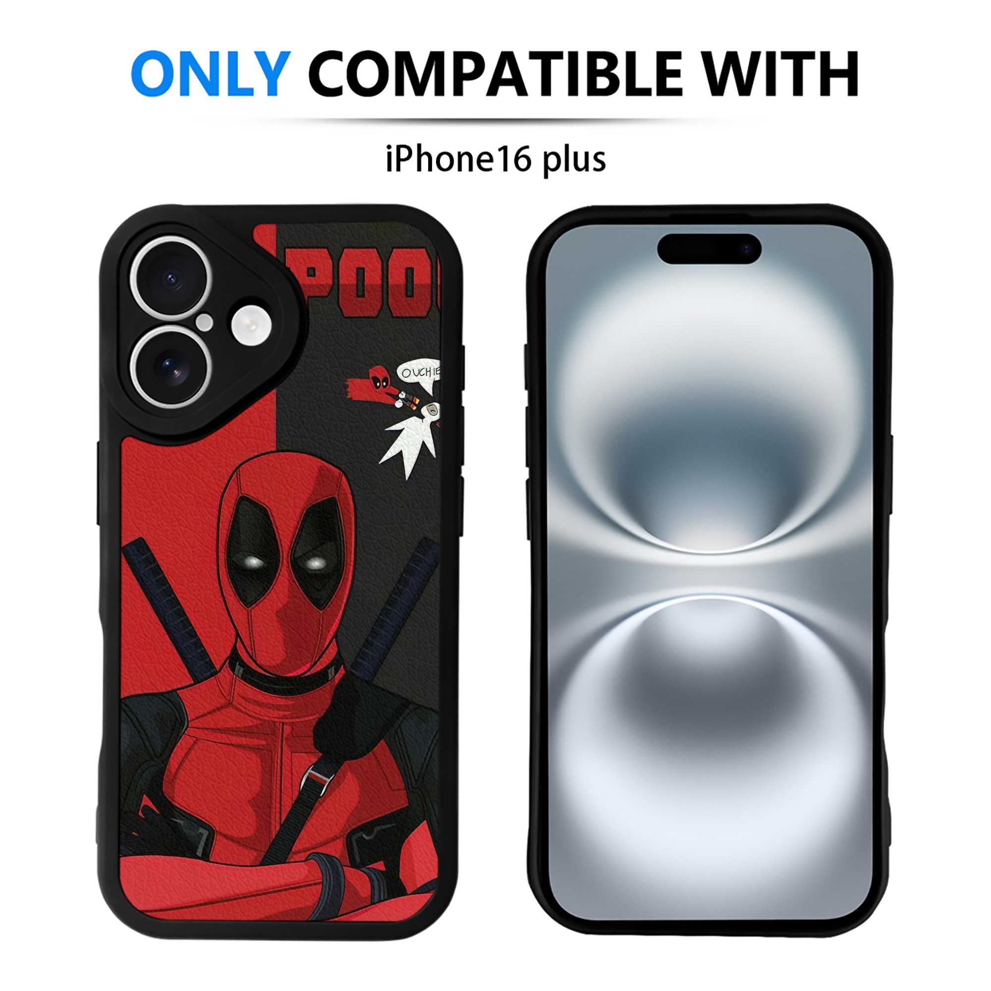 （画像用） Deadpool デッドプール 【iPhone 16シリーズ対応】シリコンスマホケース（レザー調） 材質：シリコン